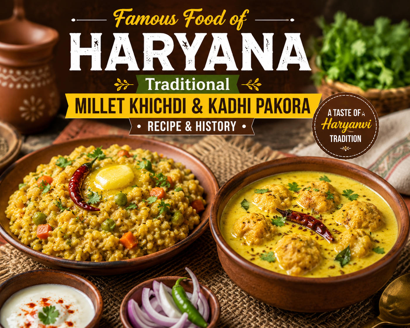 Famous Food of Haryana: Traditional Millet Khichdi & Kadhi Pakora Recipe & History