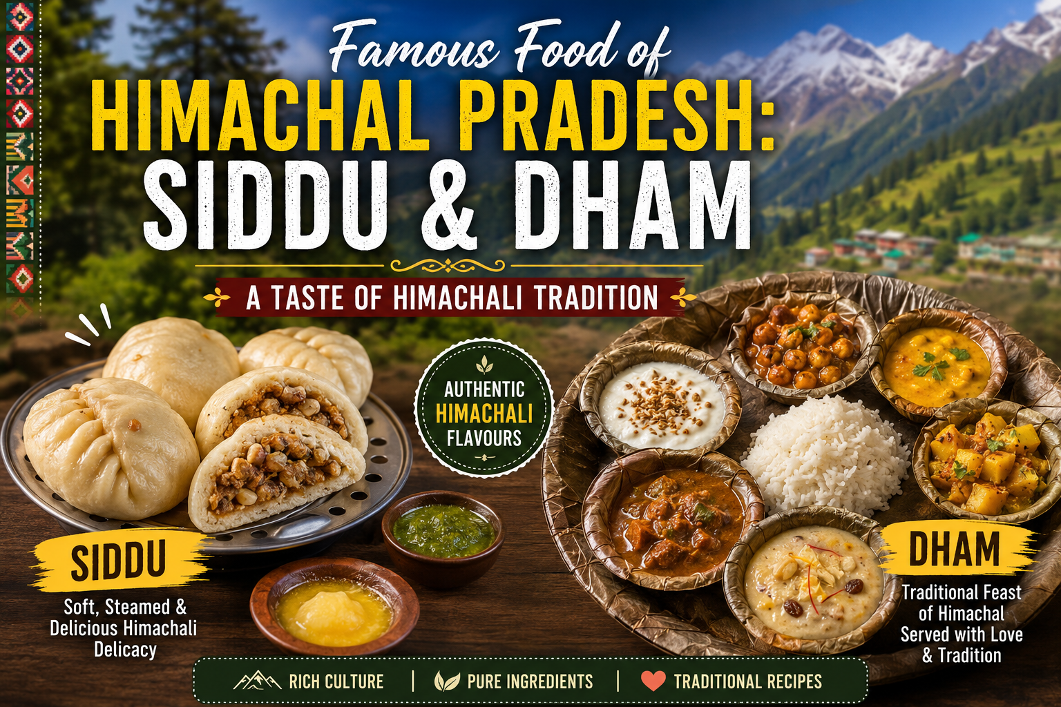 Famous Food of Himachal Pradesh: Siddu & Dham – A Taste of Himachali Tradition