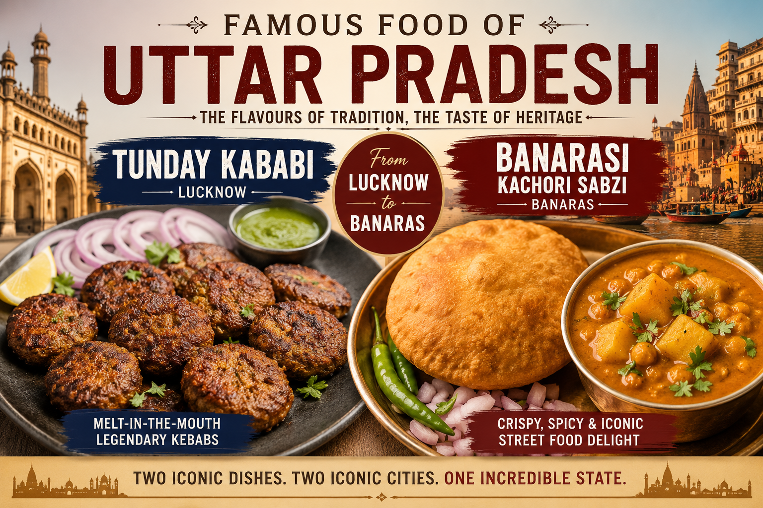Famous Food of Uttar Pradesh: Tunday Kababi in Lucknow & Banarasi Kachori Sabzi