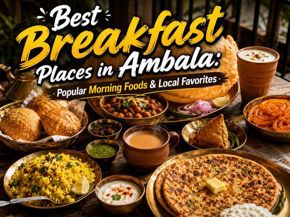 Best breakfast in Ambala featuring chole bhature, paratha, kachori and chai