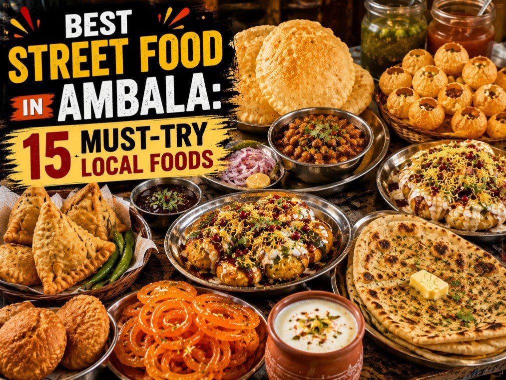 Best street food in Ambala including chole bhature, golgappa, samosa and chaat